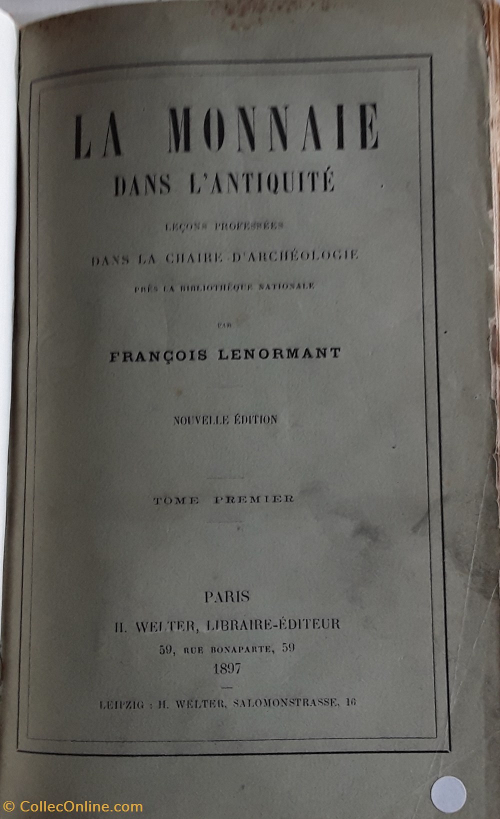 François Lenormant , La monnaies dans l'antiquité livres bd revues francois lenormant la monnaies dans antiquite