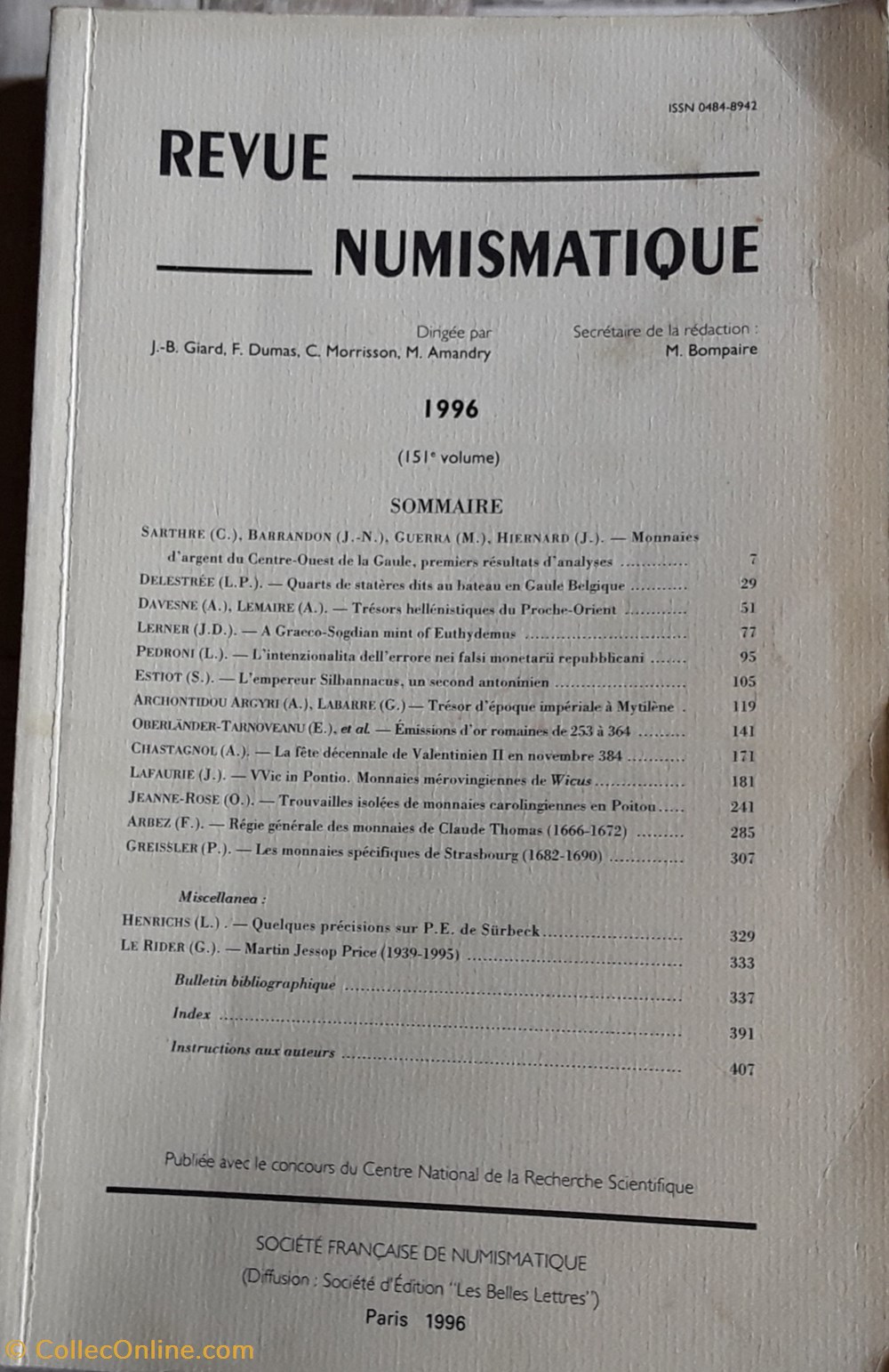 Revue Française de Numismatique livres bd revues revue francaise de numismatique