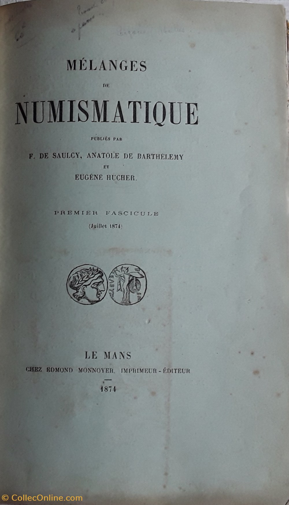 livres bd revues de saulcy barthelemy hucher melanges de numismatique