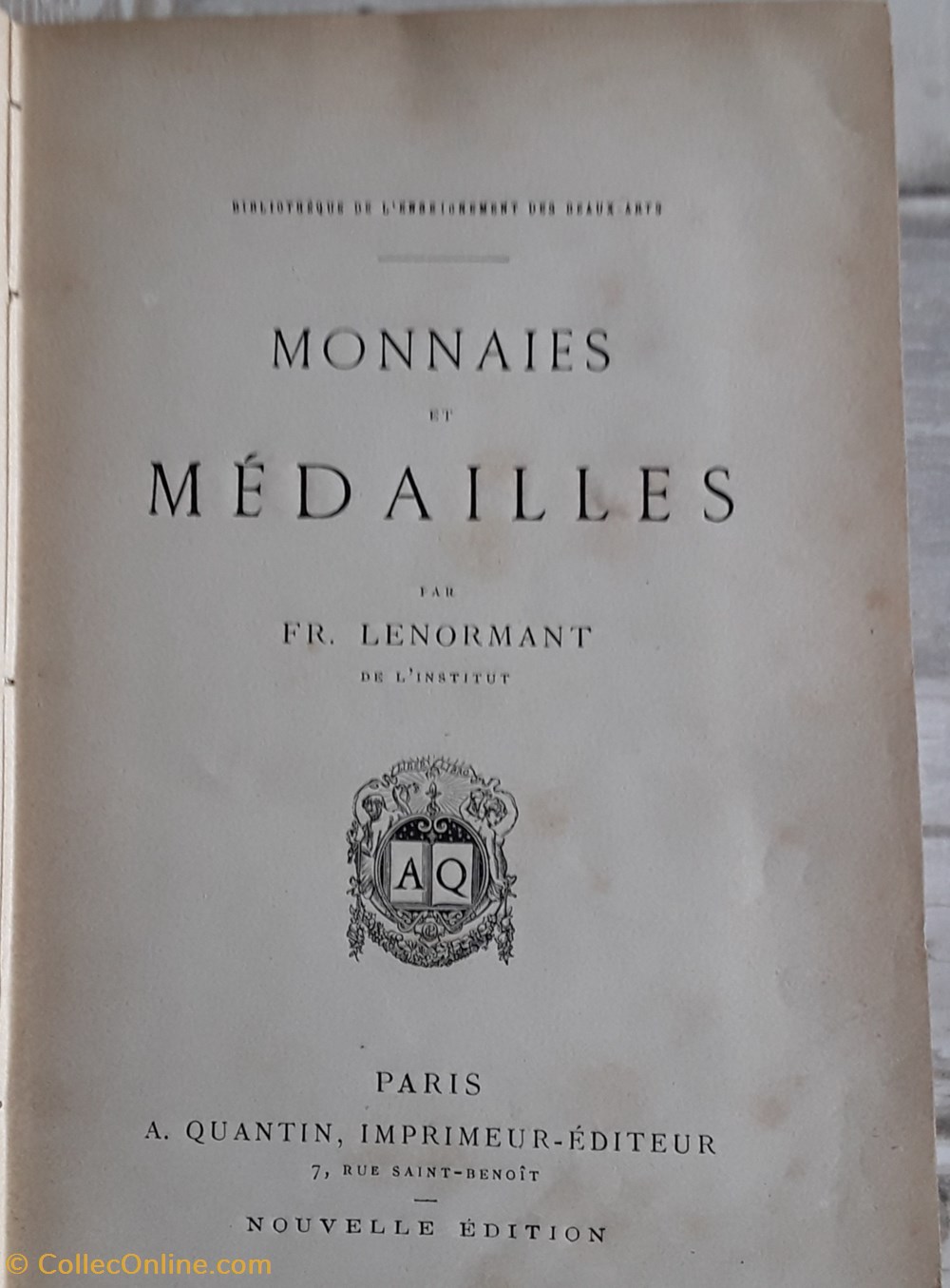 F Lenormant , Monnaies et Médailles livres bd revues f lenormant monnaies et medailles