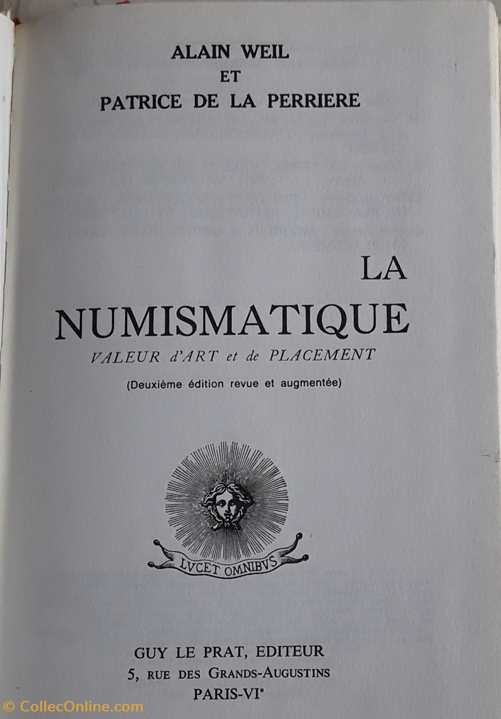 Alain Weil et Patrice de la Ferriere , La numismatique valeur d'art et de placement livres bd revues alain weil et patrice de la ferriere la numismatique valeur art et de placement