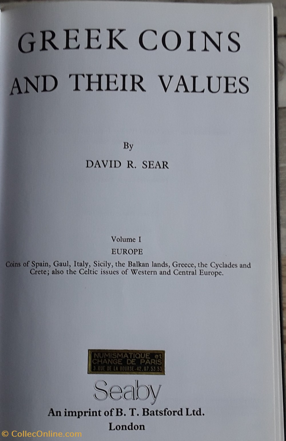 David R Sear , Greek coins and their values livres bd revues david r sear greek coins and their values