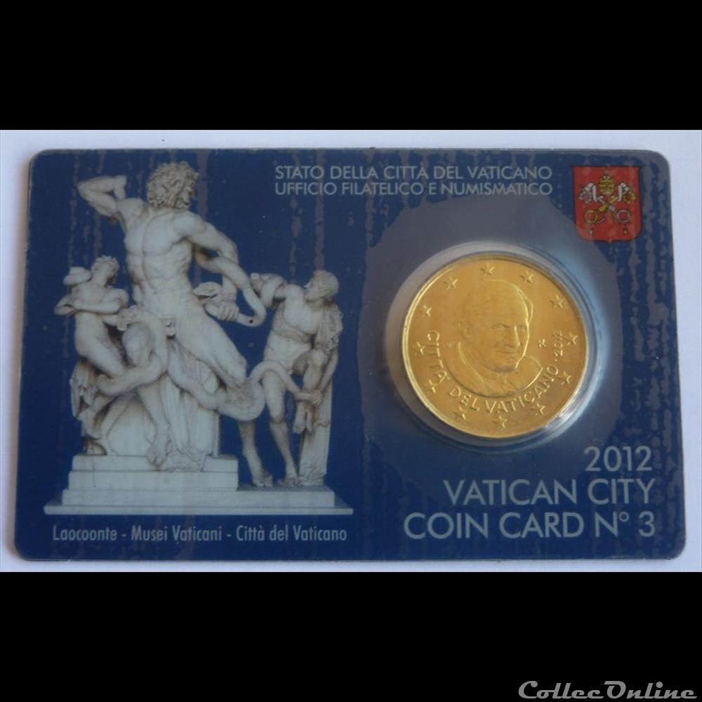 monnaie euro 50 cts vatican coin card 2012