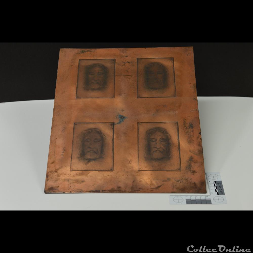 52 - Plaque d'impression multiple de la Sainte-Face patrimoine religieux objet culte 52 plaque impression multiple de la sainte face