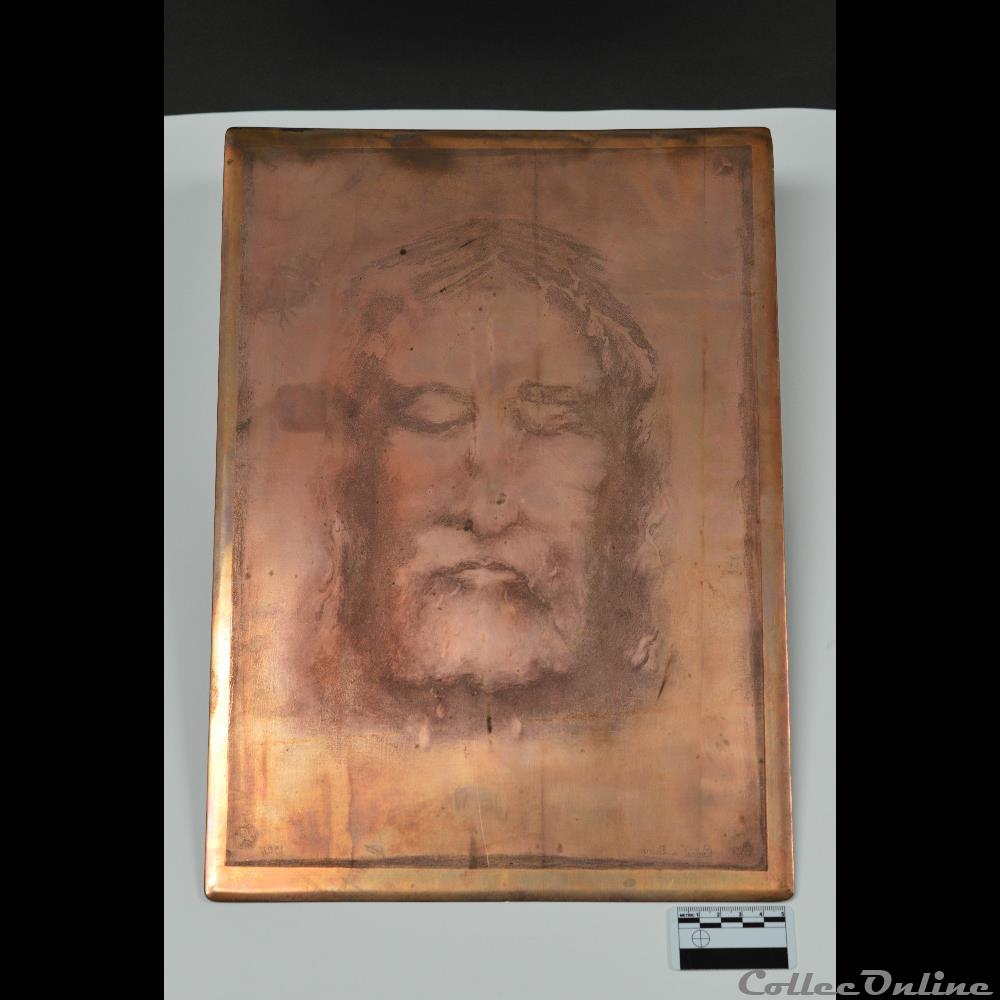 patrimoine religieux objet culte 48 grande plaques impression en cuivre de la sainte face