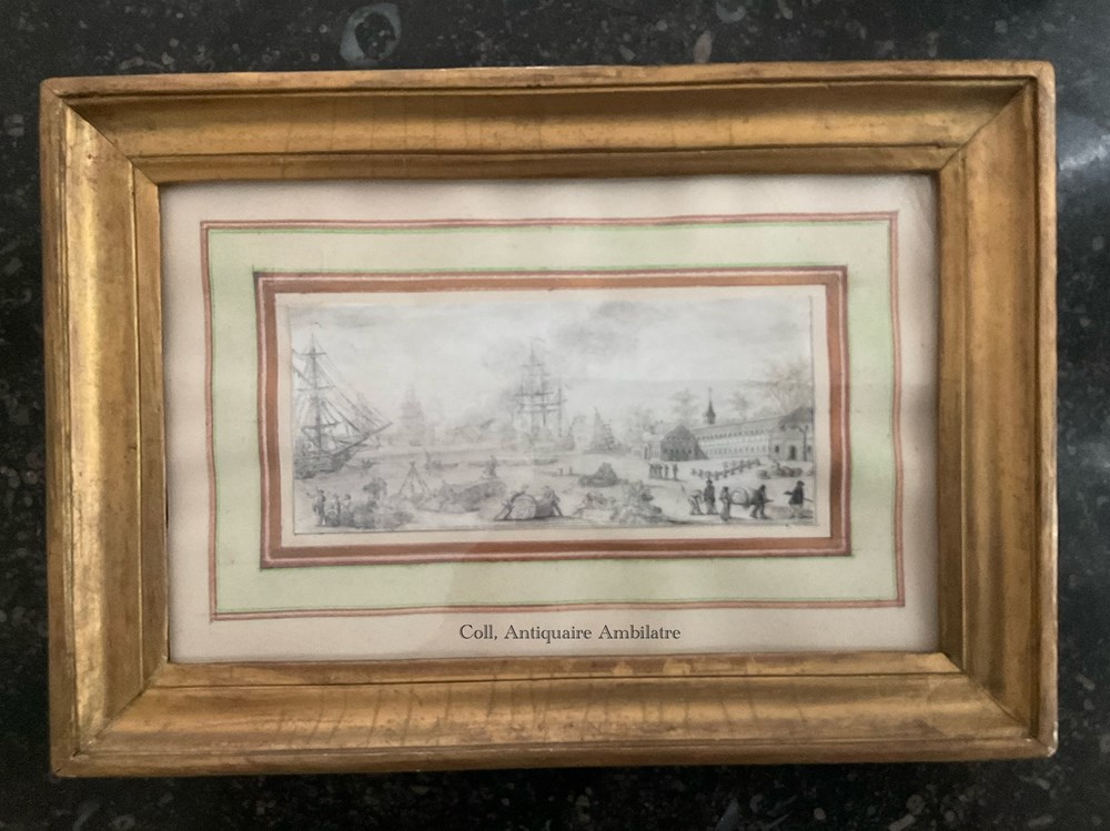 Fleury - miniature du port de Rochefort art antiquites peintures dessins fleury miniature du port de rochefort