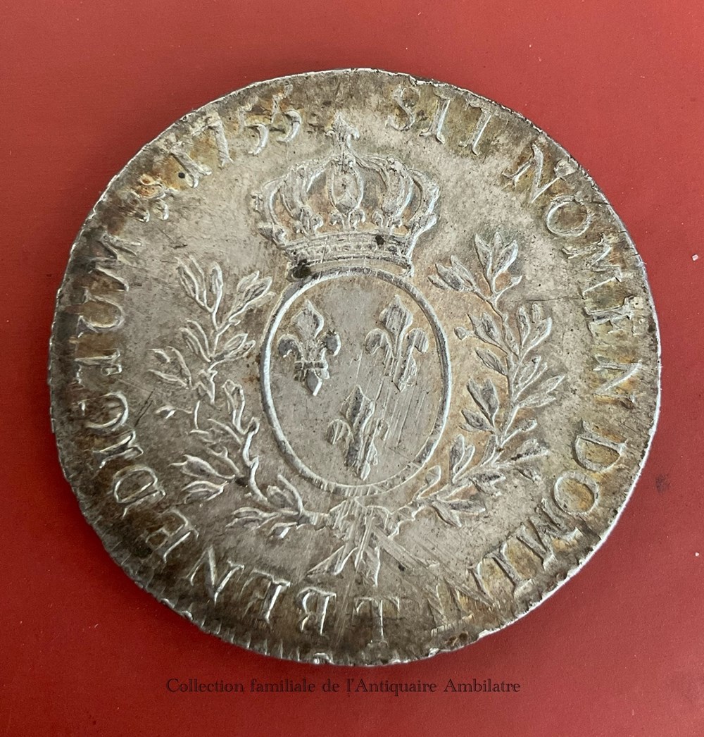 monnaies europe medievale france royales ecu louis xv aux branches d olivier 1755