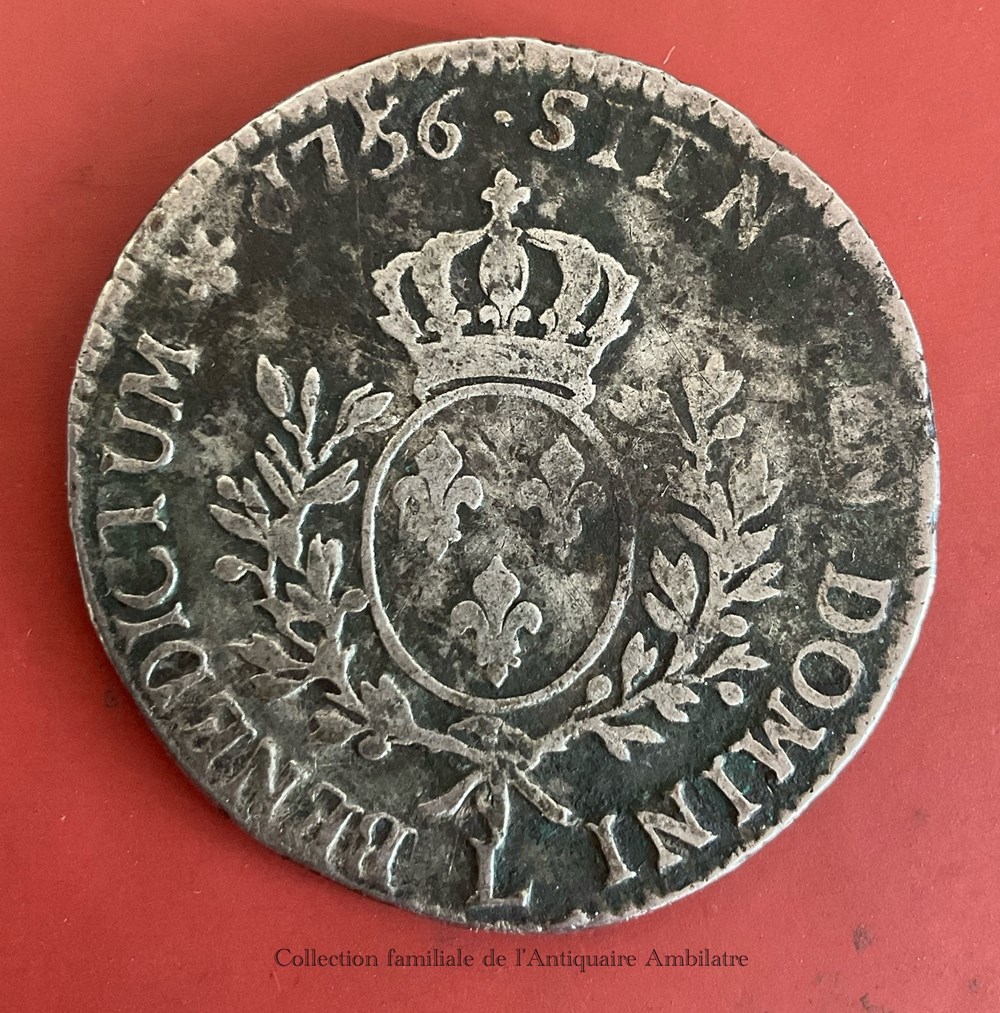 monnaies europe medievale france royales ecu louis xv aux branches d olivier 1756