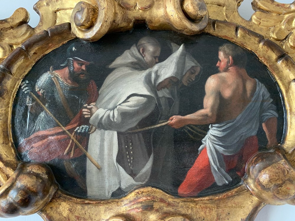 antiquites peintures dessins le martyr de trois moines boiserie ornementee baroque
