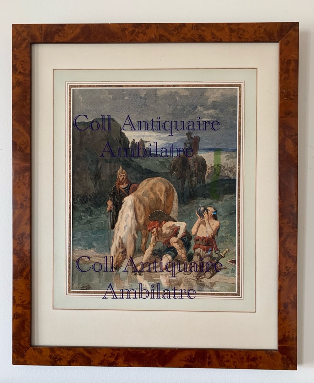 art antiquites peintures dessins les gaulois s abreuvant a la riviere