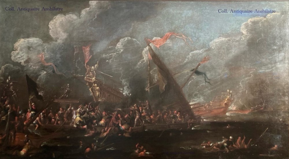 Cornelis de Wael, Bataille navale nocturne art antiquites peintures dessins cornelis de wael bataille navale nocturne