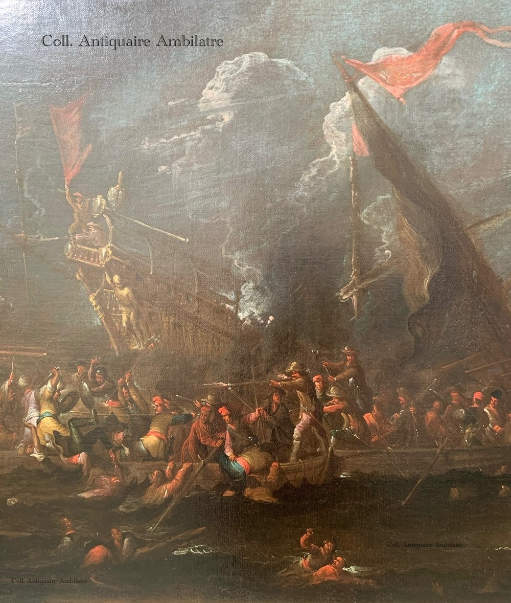 Cornelis de Wael, Bataille navale nocturne art antiquites peintures dessins cornelis de wael bataille navale nocturne