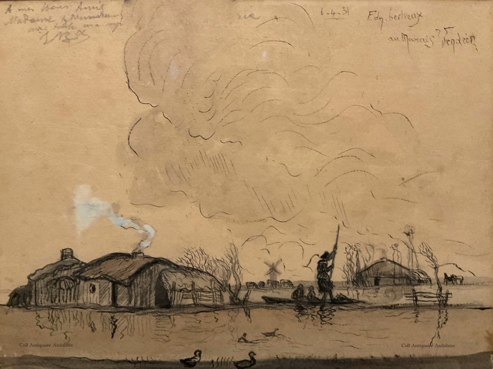 art antiquites peintures dessins edmond bertreux au marais vendeen