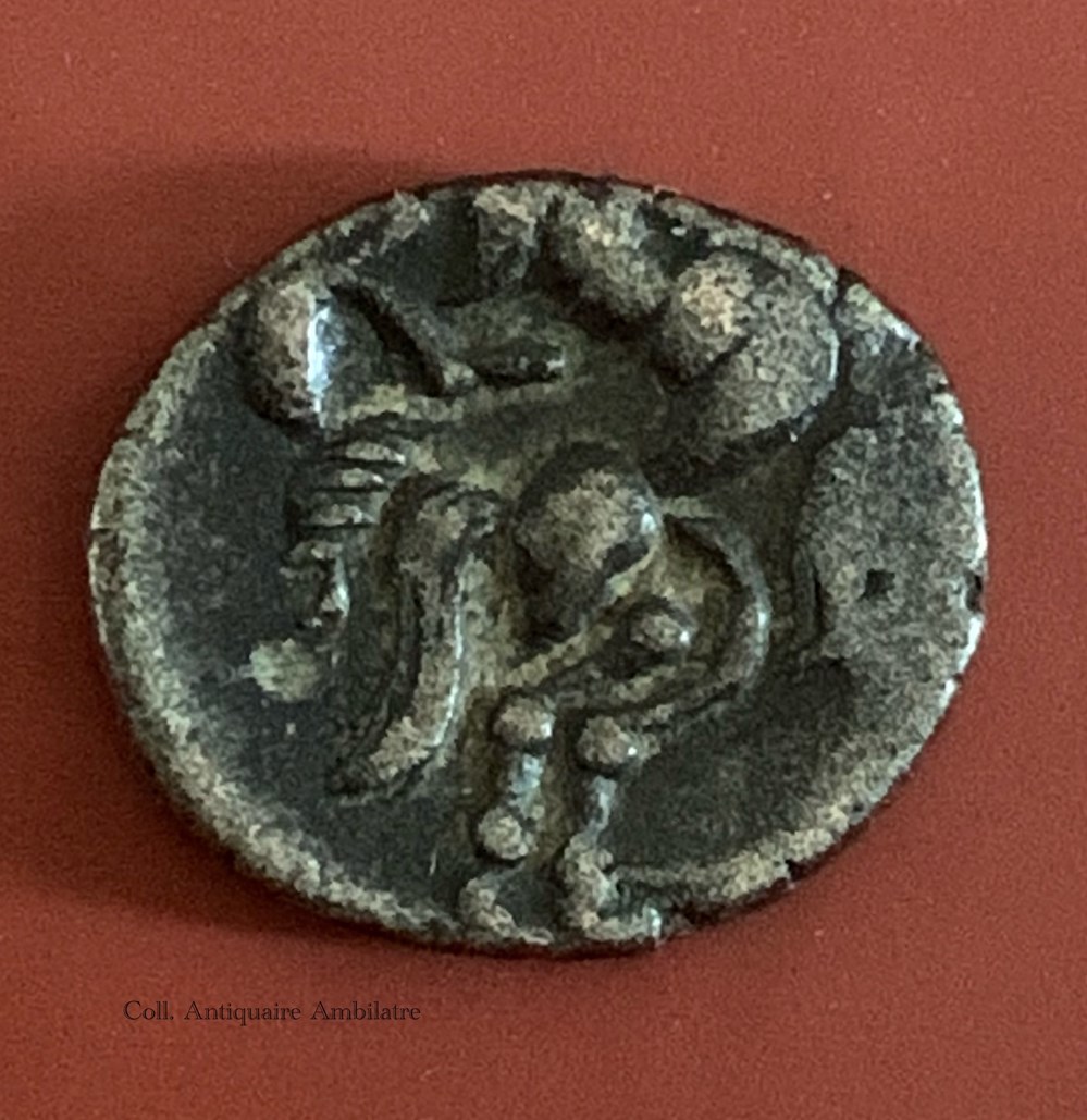 Namnètes - quart de statère de billon aurifère « à l’hippophore » monnaies antiques celtes namnetes quart de statere de billon aurifere a l hippophore