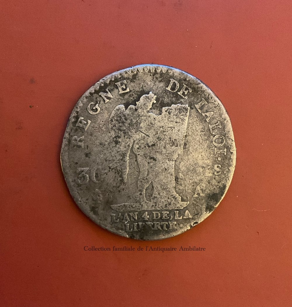 monnaies monde france louis xvi roi des francais 30 sols dit au genie 1792 paris