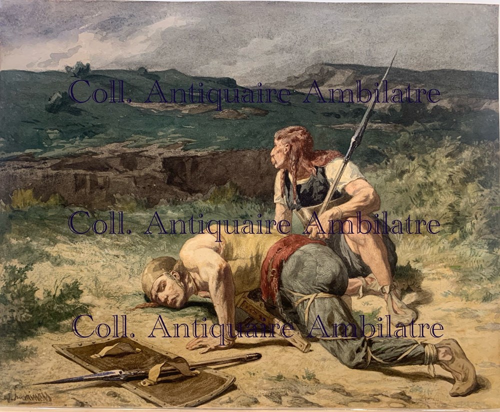 art antiquites peintures dessins les eclaireurs gaulois
