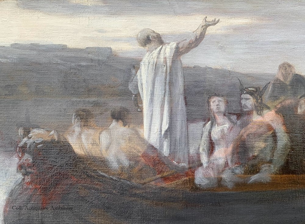 Le Barde. Evariste-Vital LUMINAIS art antiquites peintures dessins le barde evariste vital luminais