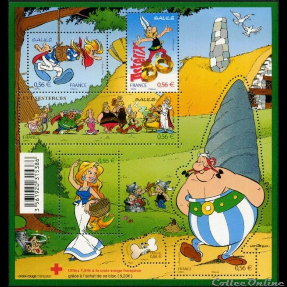 timbre theme dessin anime bd bloc feuillet les 50 ans asterix