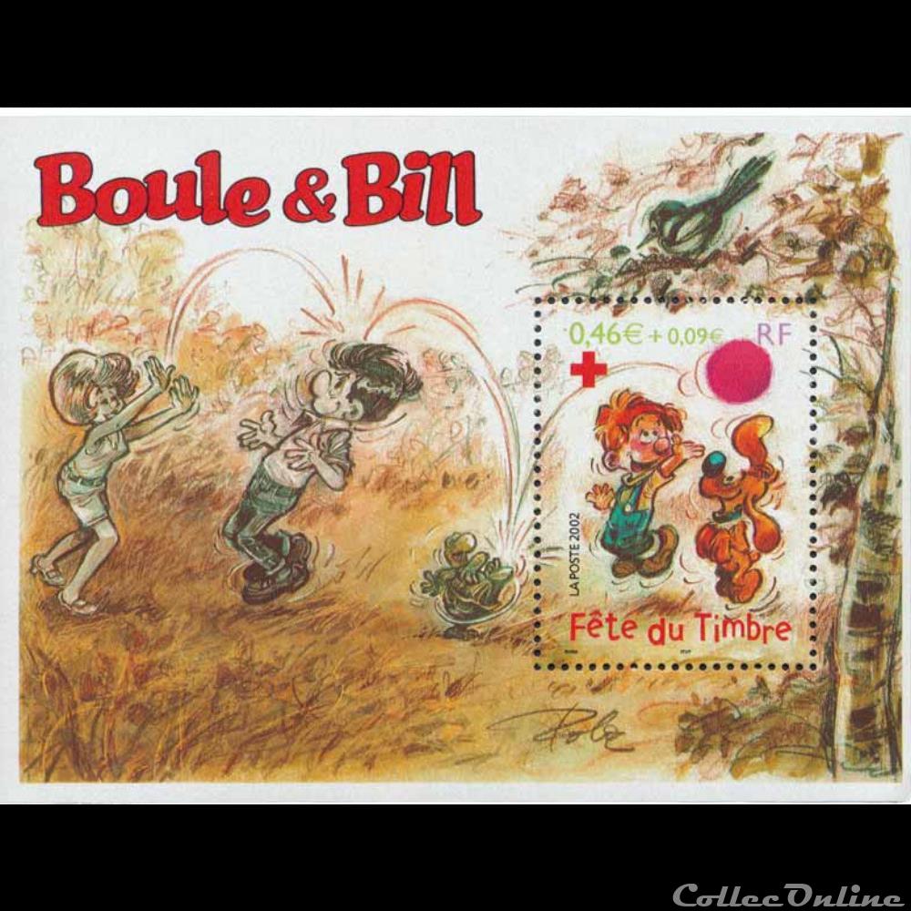 theme dessin anime bd bloc feuillet fete du timbre boule et bill
