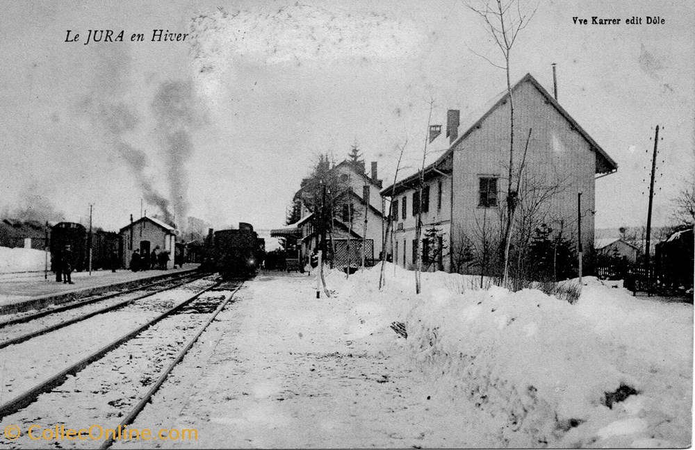 Le Jura en hiver (une gare) cartes postales europe france le jura en hiver une gare