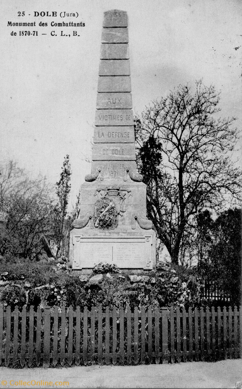 cartes postales europe france dole monument aux morts guerre de 1870