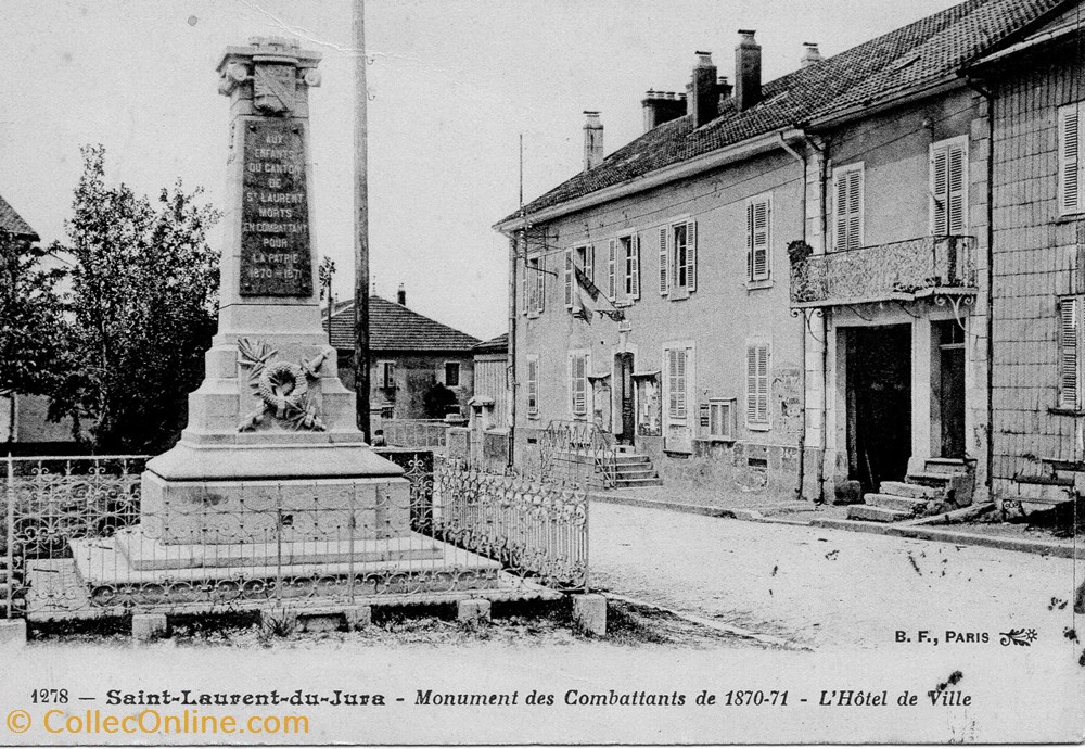 cartes postales europe france st laurent l hotel de ville le monuments aux morts 1870 71