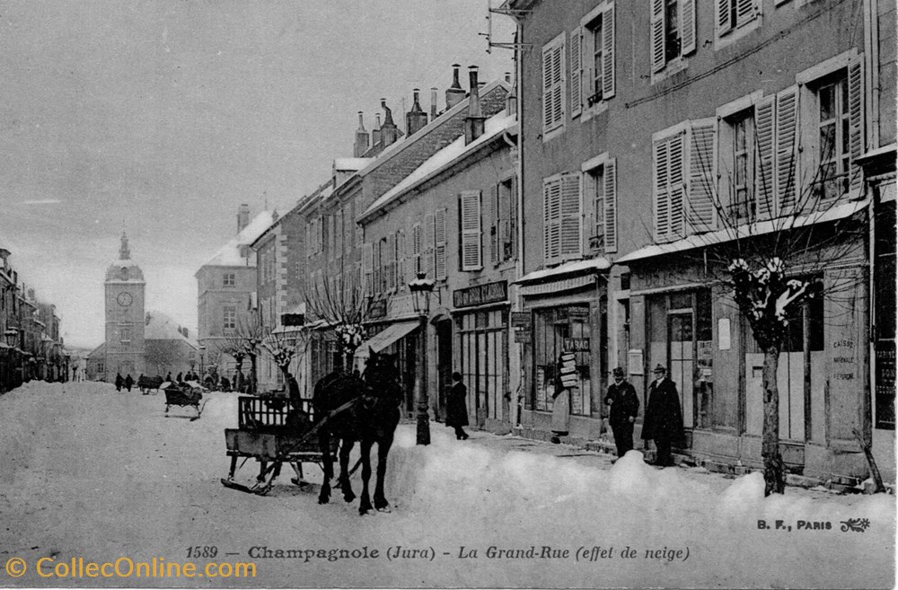 cartes postales europe france champagnole 39 la grande rue sous la neige