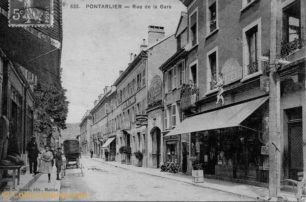 cartes postales europe france pontarlier rue de la gare