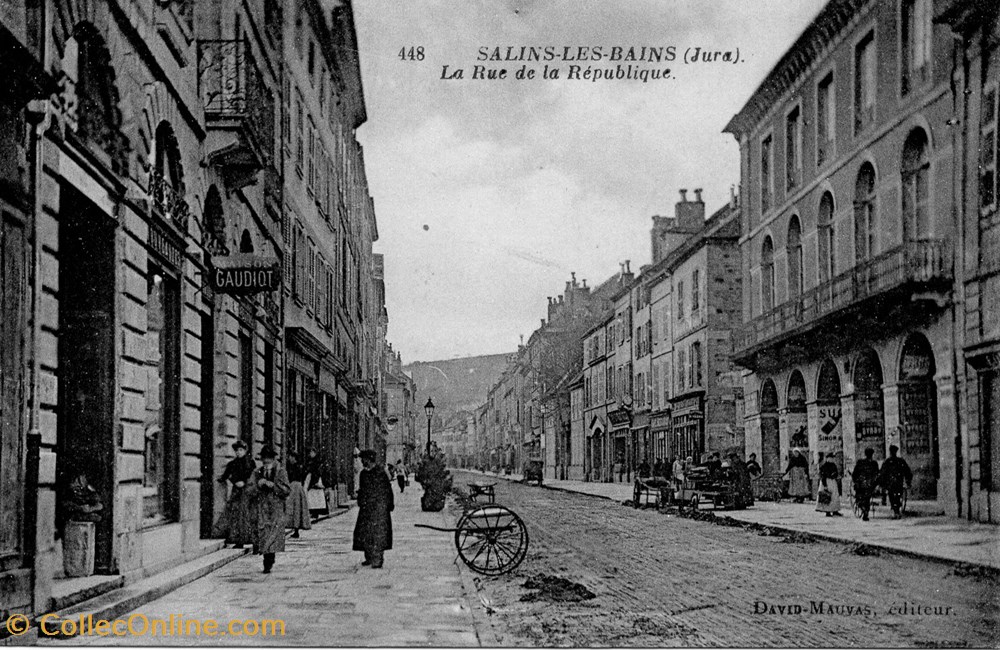 cartes postales europe france salins les bains la rue de le republique