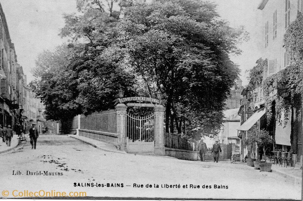 salins les Bains (La rue de la liberté & la rue des bains) cartes postales europe france salins les bains la rue de la liberte la rue des bains