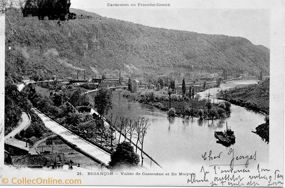 cartes postales europe france besancon vallee de casamene ile malpas