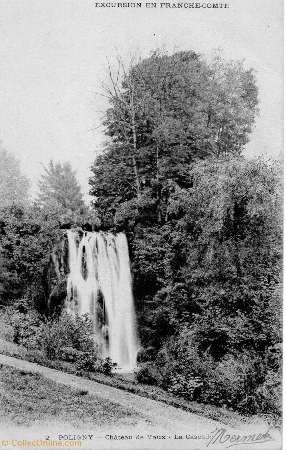 Poligny (Château de Vaux - la cascade) cartes postales europe france poligny chateau de vaux la cascade
