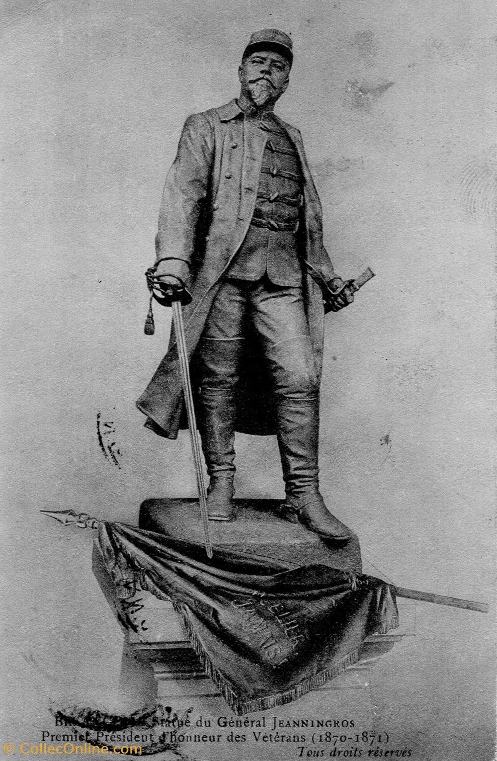 cartes postales europe france besancon la statue du general jeaningros 1er president dhonneur des veterans de 1870 71
