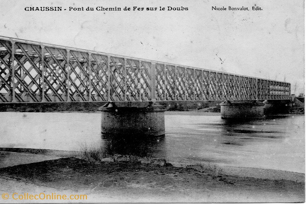 cartes postales europe france chaussin le pont du chemin de fer sur le doubs