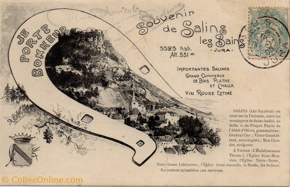 cartes postales europe france salins les bains souvenir