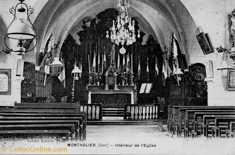 cartes postales europe france montholier interieur de eglise