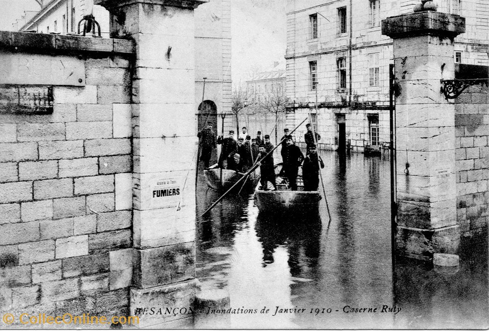 Besançon (inondations de 1910 - l'intérieur de la caserne Ruty)1 cartes postales europe france besancon inondations de 1910 interieur de la caserne ruty 1