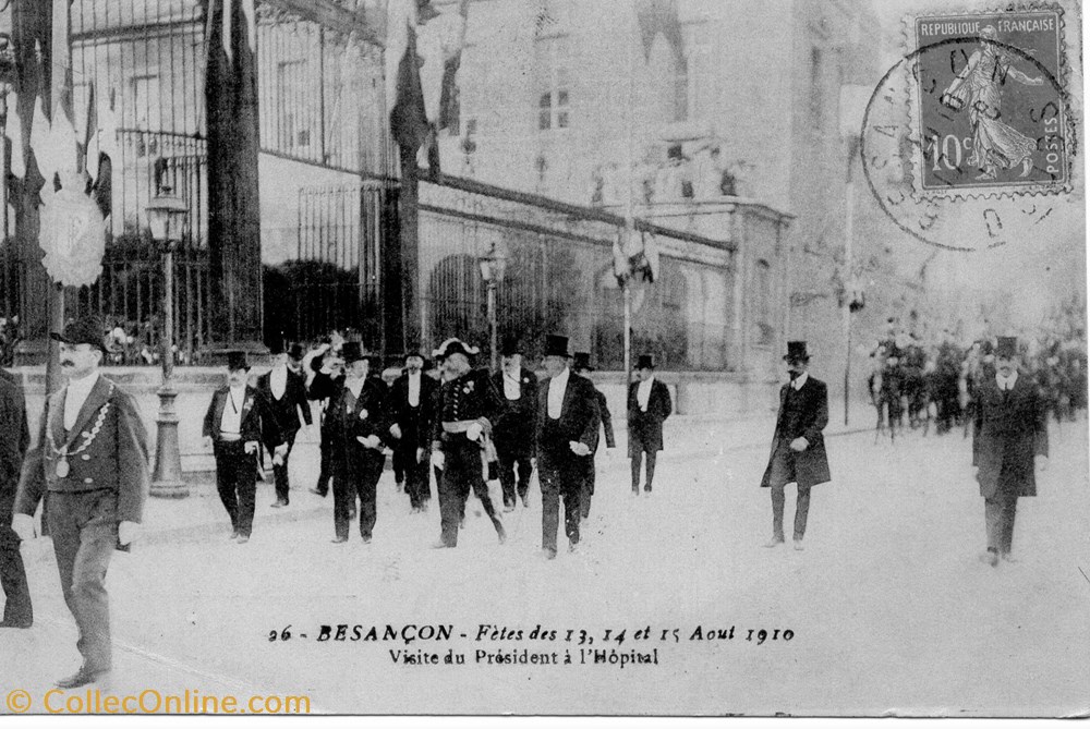 cartes postales europe france besancon fetes du 13 14 15 08 1910 le president fallieres visite a hopital