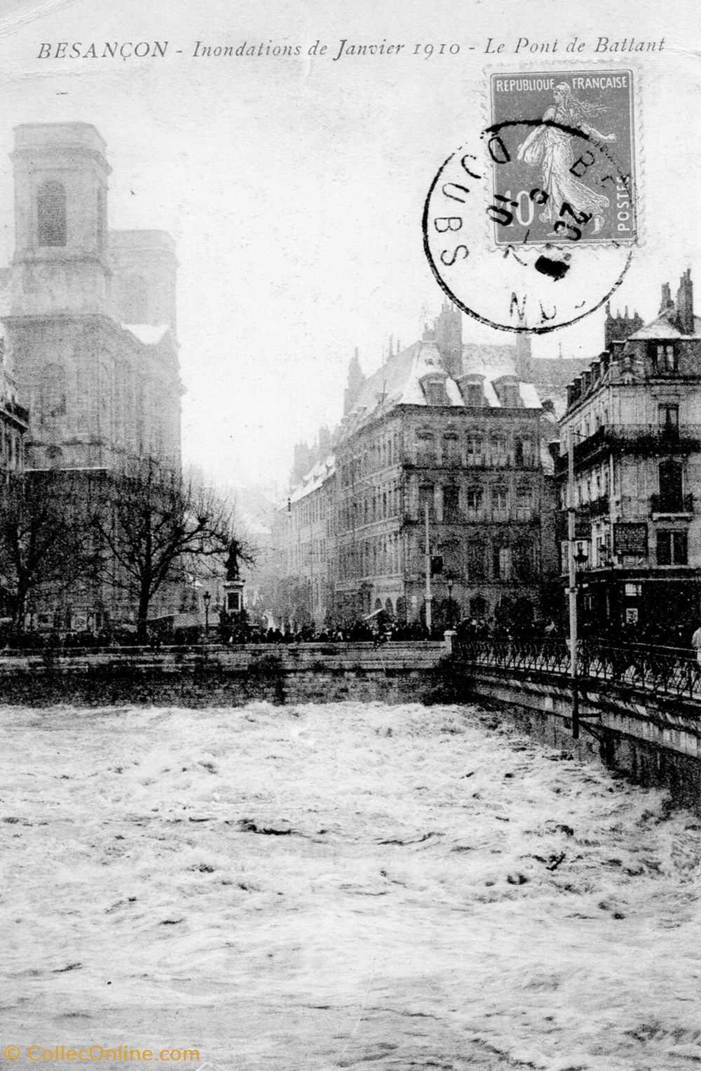 cartes postales europe france besancon inondations de 1910 le pont battant