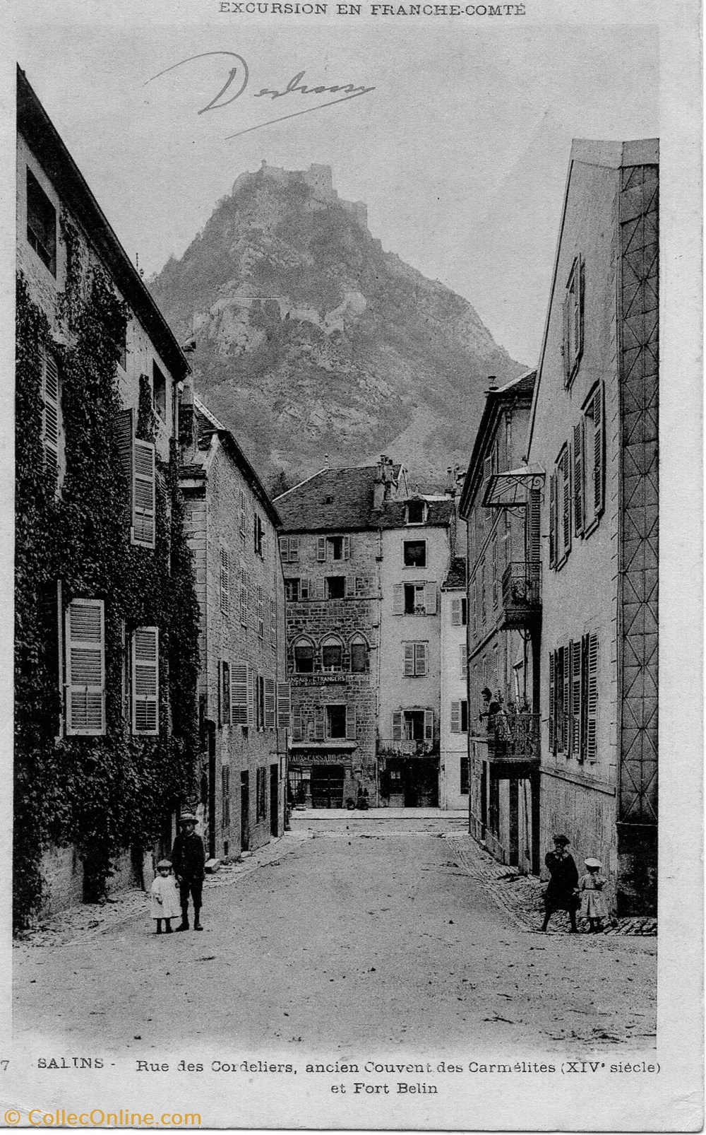 salins les Bains (Rue des cordeliers & l'ancien couvent des Carmélites) cartes postales europe france salins les bains rue des cordeliers ancien couvent des carmelites