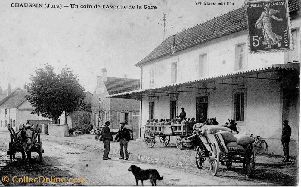Chaussin Un coin de l' avenue de la gare cartes postales europe france chaussin un coin de avenue de la gare