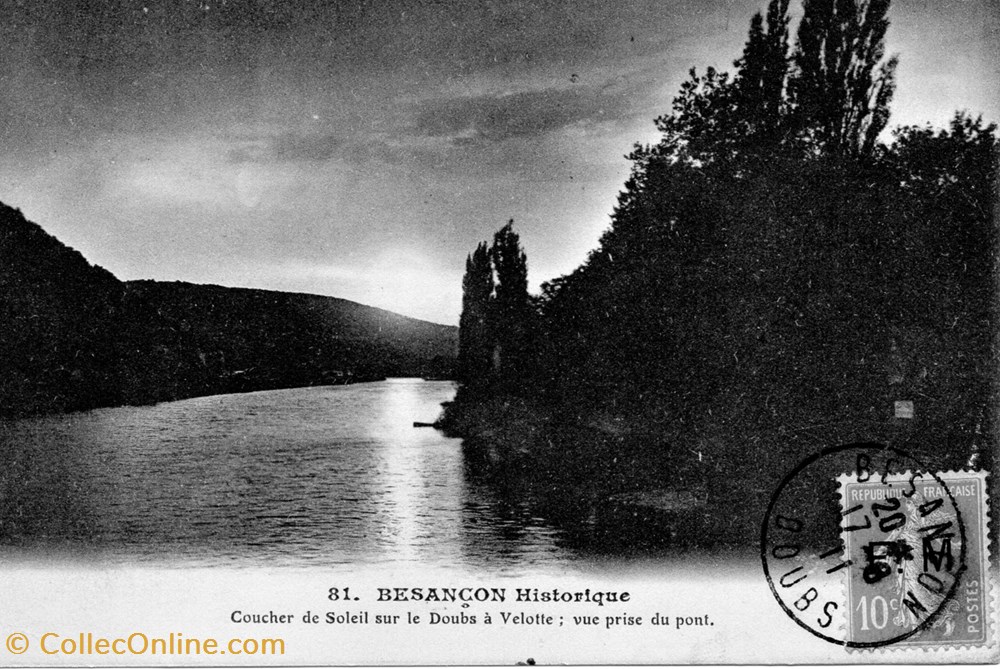cartes postales europe france besancon coucher de soleil a velotte vue du pont 2