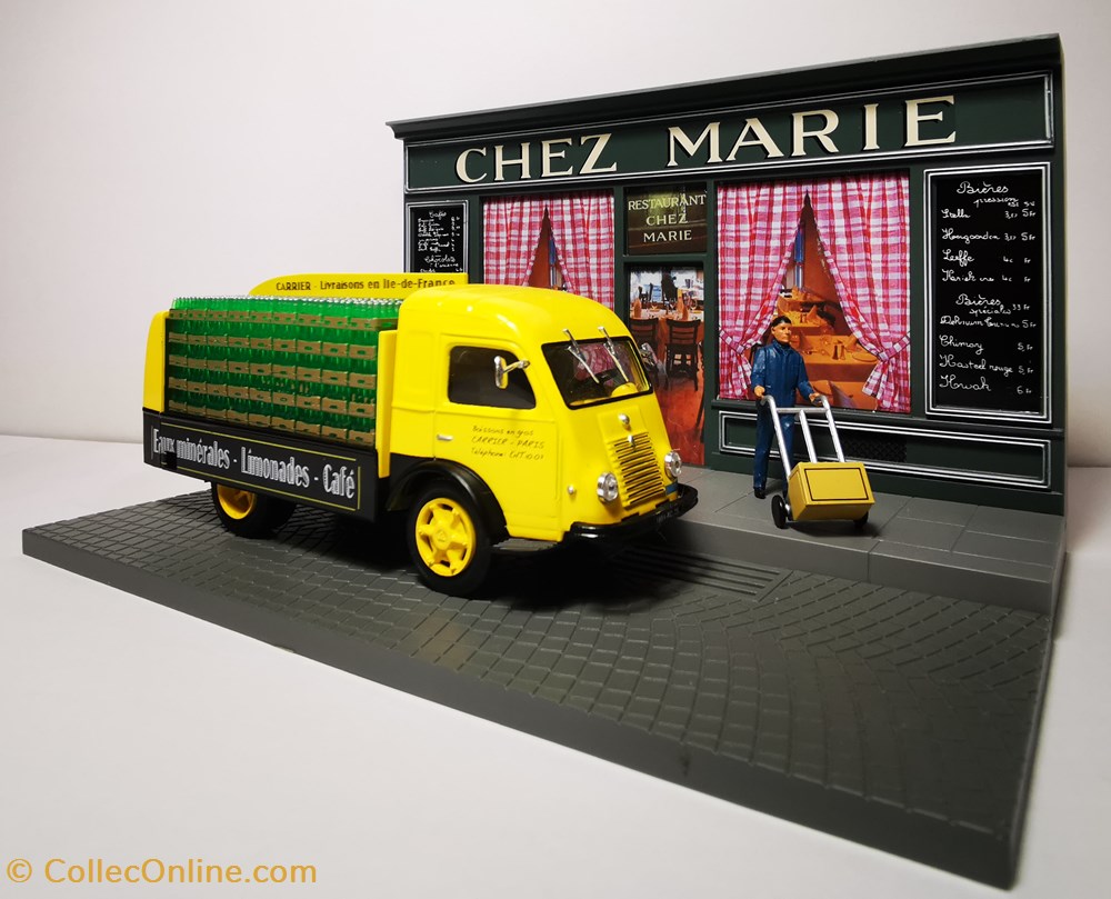 La tournée du limonadier devant le restaurant "Chez Marie"en 1950 modeles reduits voitures la tournee du limonadier devant le restaurant chez marie en 1950