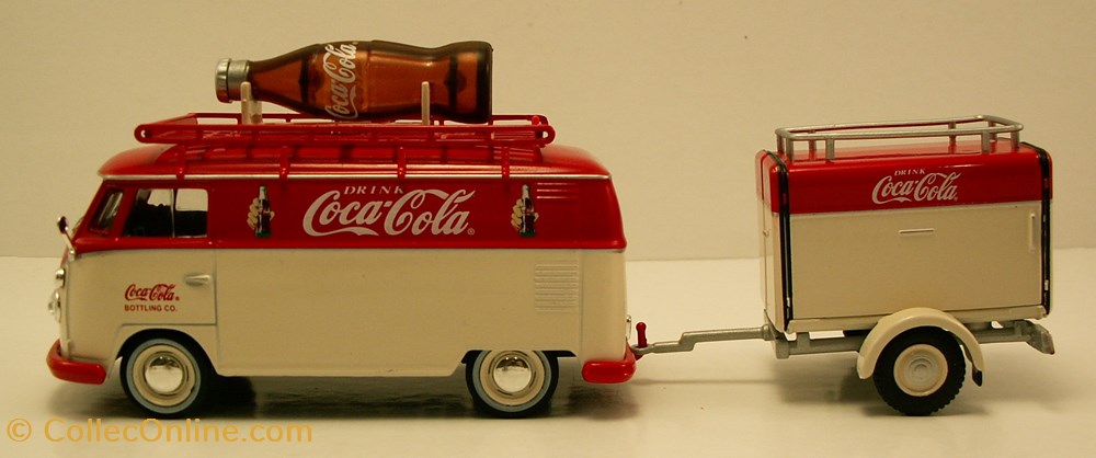 VOLKSWAGEN COMBI T1 "COCA COLA" + REMORQUE FRIGORIFIQUE - 1960 modeles reduits volkswagen combi t1 coca cola remorque frigorifique 1960