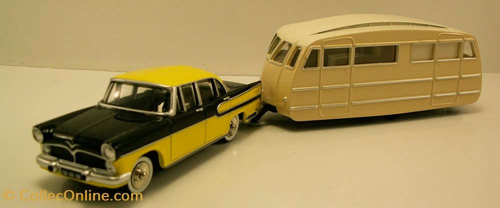 SIMCA_VEDETTE CHAMBORD + CARAVANE HENON- 1958 modeles reduits simca vedette chambord caravane henon 1958