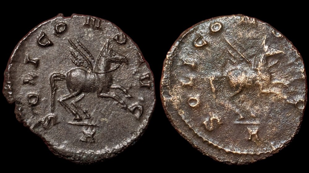 coins ancient romans imperial and republican gallienus pegasus with bridle die match to my other bridled pegasus