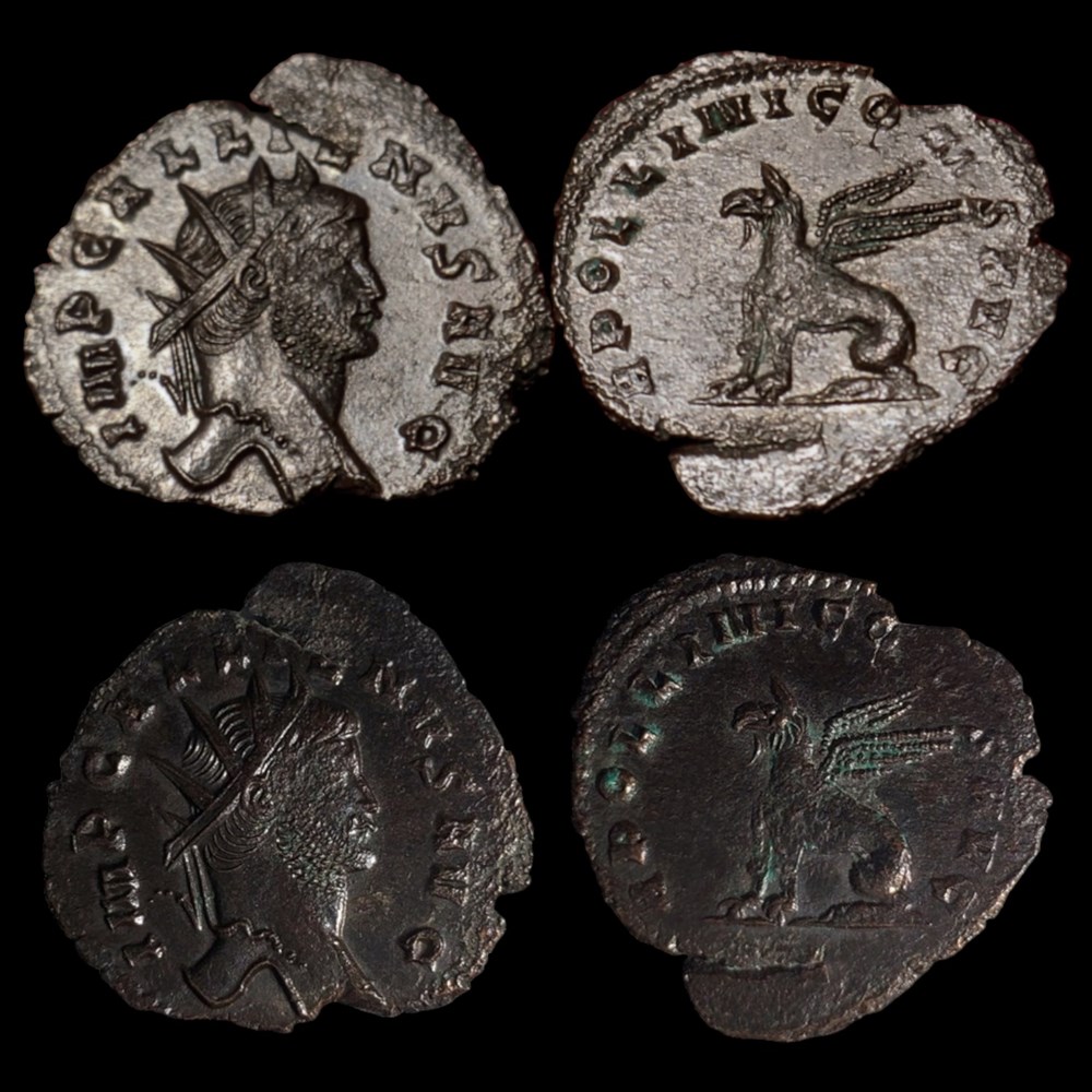 coins ancient to romans imperial and republican gallienus seated griffin