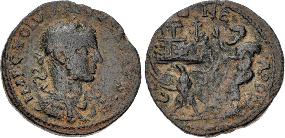 057: Neapolis Volusian Æ coins ancient to 057 neapolis volusian