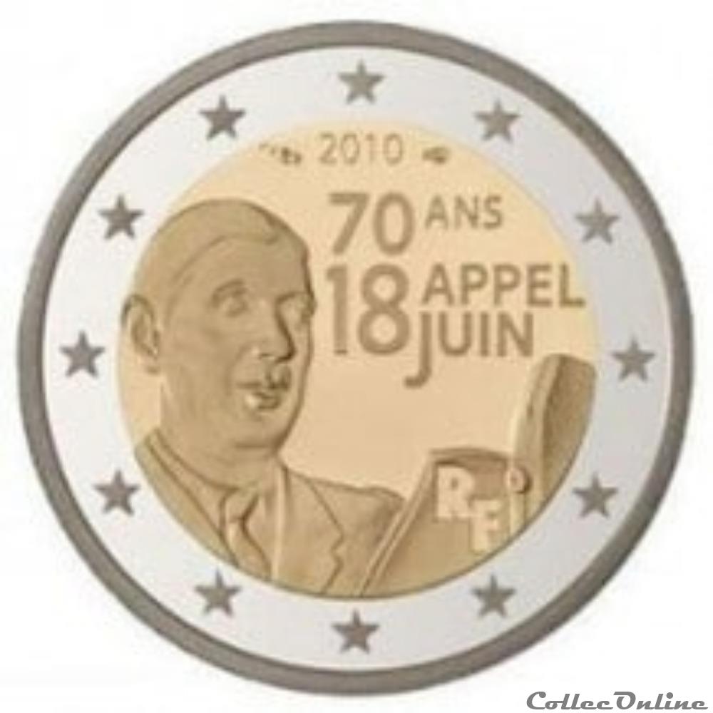 70 ans .appel du 18 juin monnaie euro france 70 ans appel du 18 juin