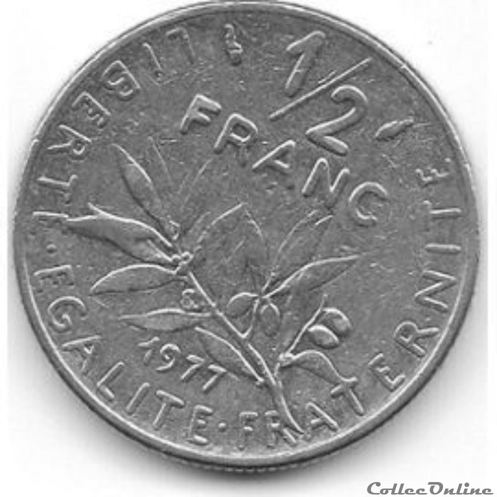 50 centimes 1977 'semeuse' monnaie france moderne 50 centimes 1977semeus